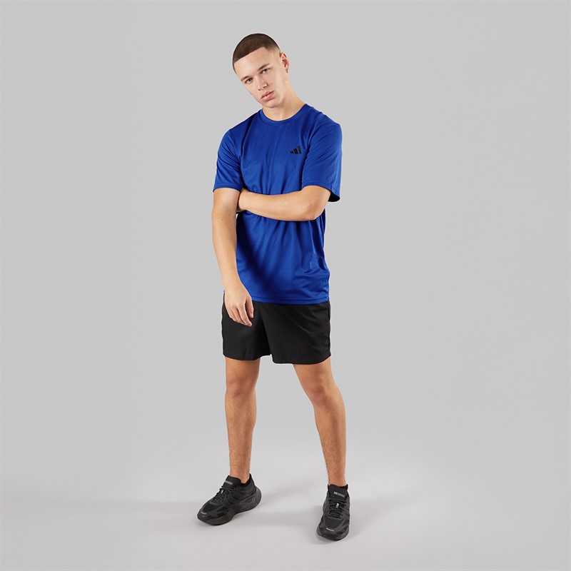 adidas Mens Train Essentials Base T-Shirt Semi Lucid Blue/Black