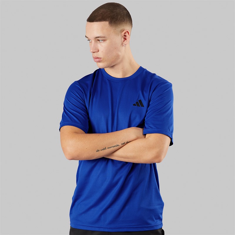 adidas Mens Train Essentials Base T-Shirt Semi Lucid Blue/Black