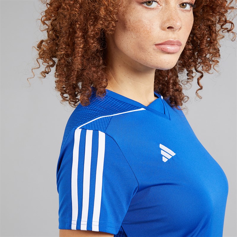 adidas Womens Tiro 23 League Short Sleeve T-Shirt Team Royal Blue/White