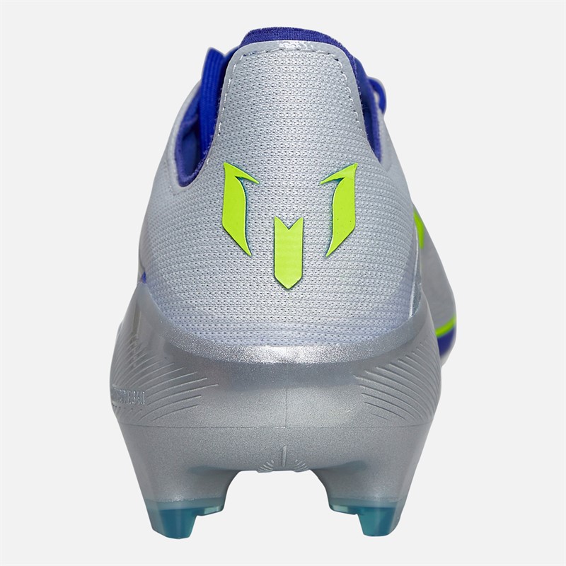 adidas Mens F50 Elite Messi La Vida Rapida Pack FG Firm Ground Football Boots Silver Metallic/Solar Yellow/Lucid Blue