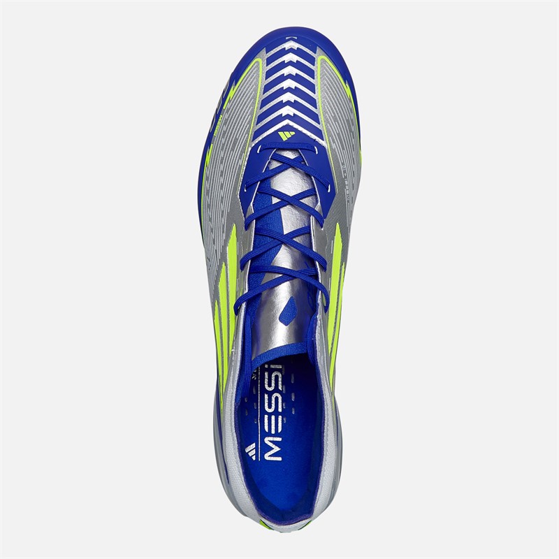 adidas Mens F50 Elite Messi La Vida Rapida Pack FG Firm Ground Football Boots Silver Metallic/Solar Yellow/Lucid Blue