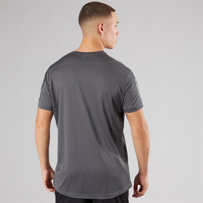 adidas Mens Own The Run Running T-Shirt Grey Six