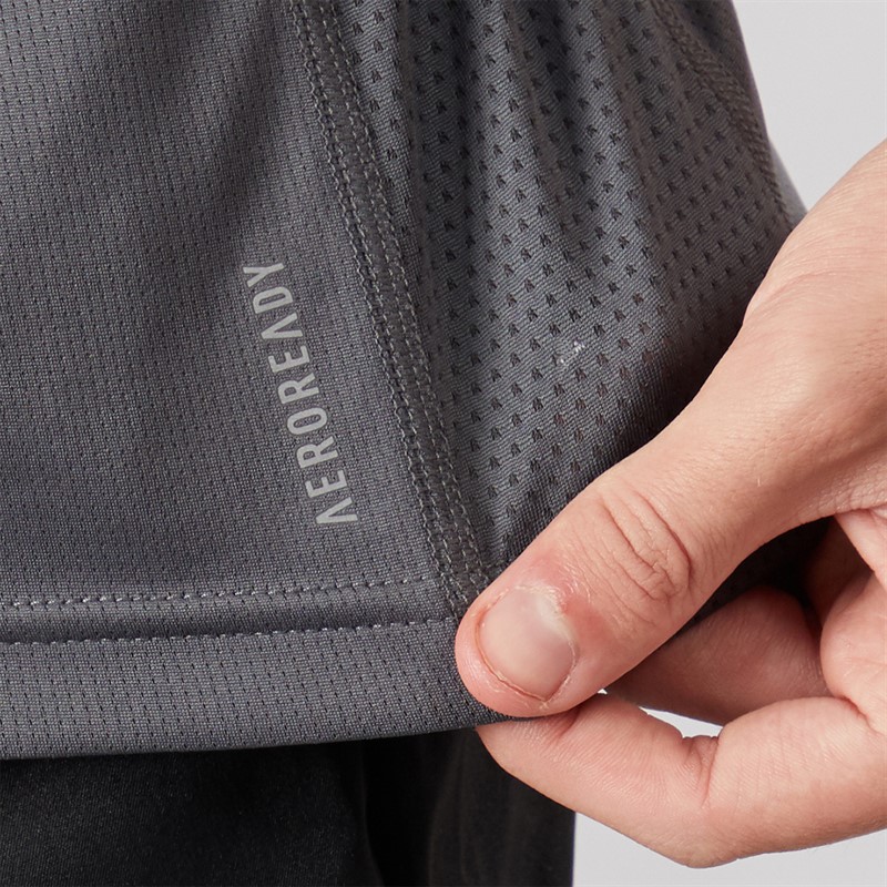 adidas Mens Own The Run Running T-Shirt Grey Six