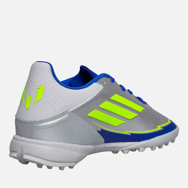 adidas Mens F50 League Messi La Vida Rapida Pack TF Astro Football Boots Silver Metallic/Solar Yellow/Lucid Blue