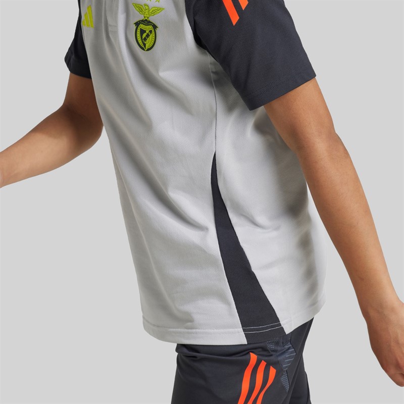 adidas Junior Drenge SLB Benfica polo skjorte Light Solid Grey/Semi Solar Orange