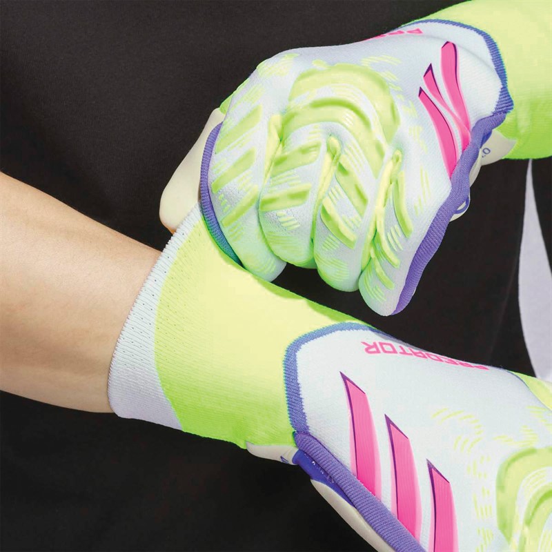 adidas Mens Predator Pro Promo Goalkeeper Gloves White/Lucid Lemon/Lucid Pink