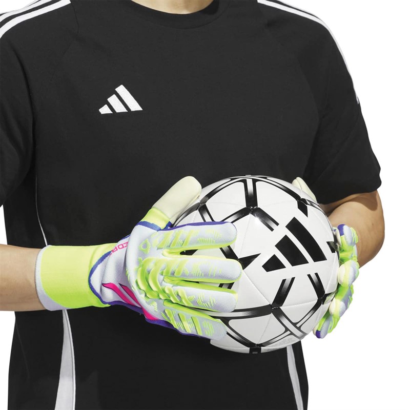 adidas Mens Predator Pro Promo Goalkeeper Gloves White/Lucid Lemon/Lucid Pink