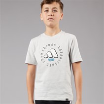 adidas Junior Boys Fun Graphic T-Shirt Grey One