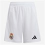 adidas Junior Boys RMCF Real Madrid 24/25 Home Shorts White