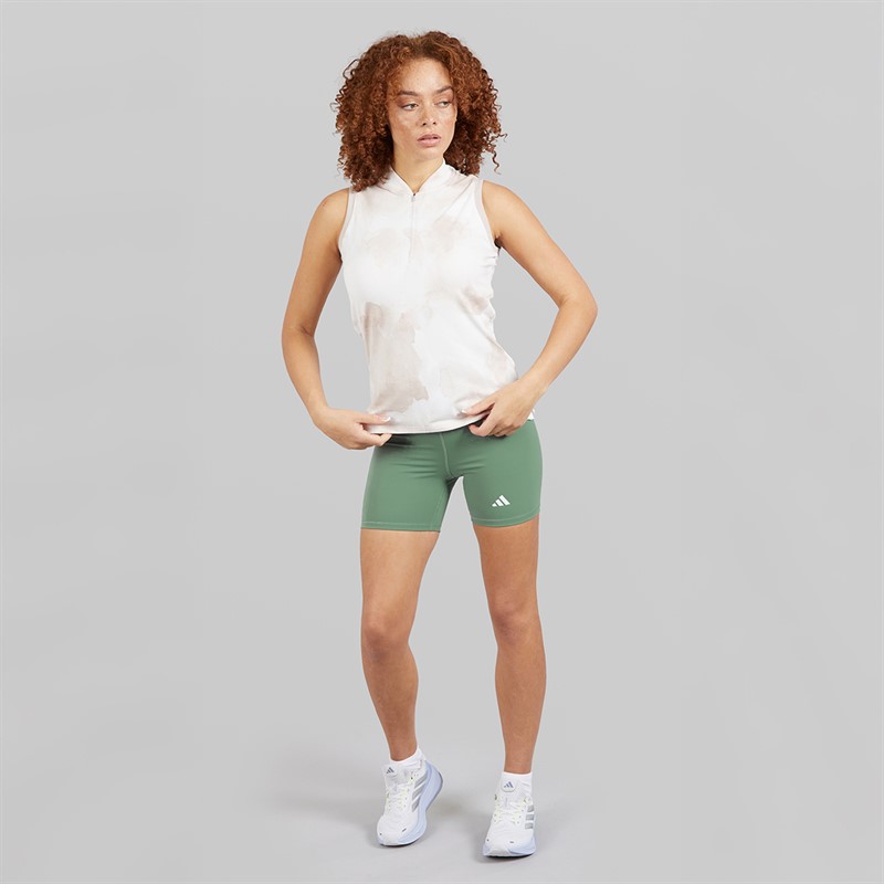 adidas Womens Techfit Tight Short Leggings Silver Green