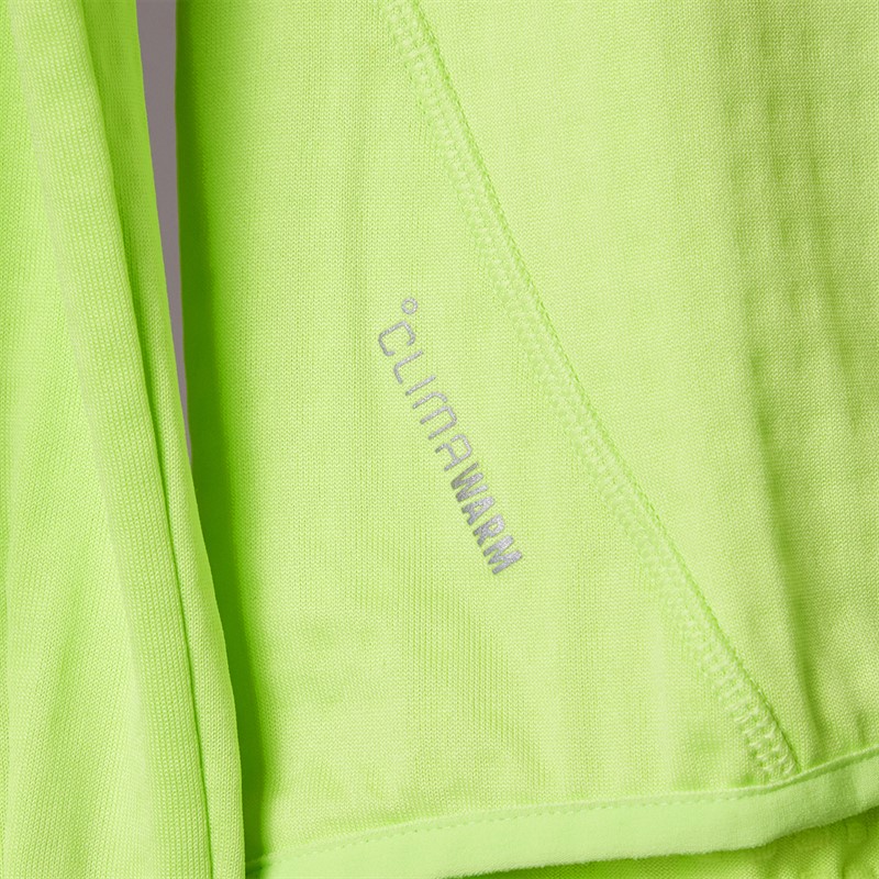 adidas Womens Ultimate Reflective Hi Vis Climawarm 1/2 Zip Running Jacket Pulse Lime