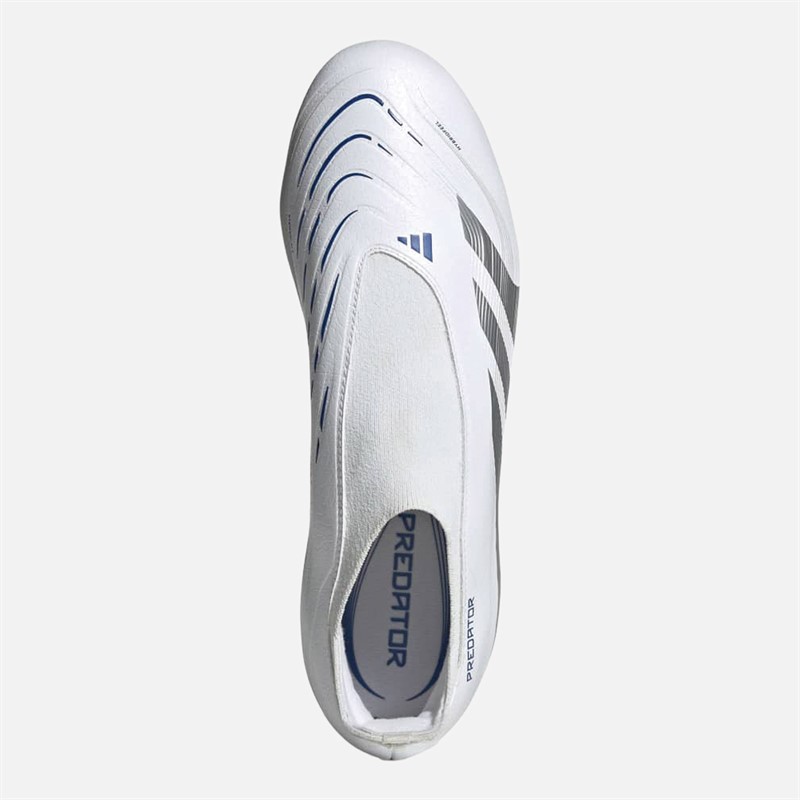 adidas Mens Predator League LL Laceless Polar Victory Pack FG/MG Firm/Multi Ground Football Boots Cloud White/Silver Metallic/Bright Royal