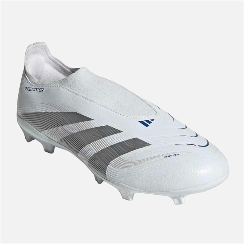 adidas Mens Predator League LL Laceless Polar Victory Pack FG/MG Firm/Multi Ground Football Boots Cloud White/Silver Metallic/Bright Royal