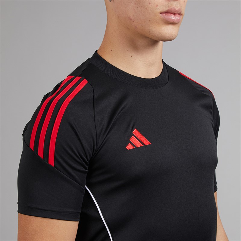 adidas Mens Tiro 24 T-Shirt Black/Pure Ruby