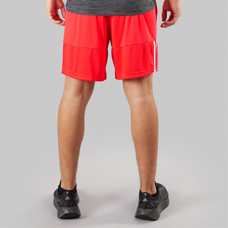 adidas Mens Sereno Aeroready 3-Stripes Shorts Lucid Red/Black/White