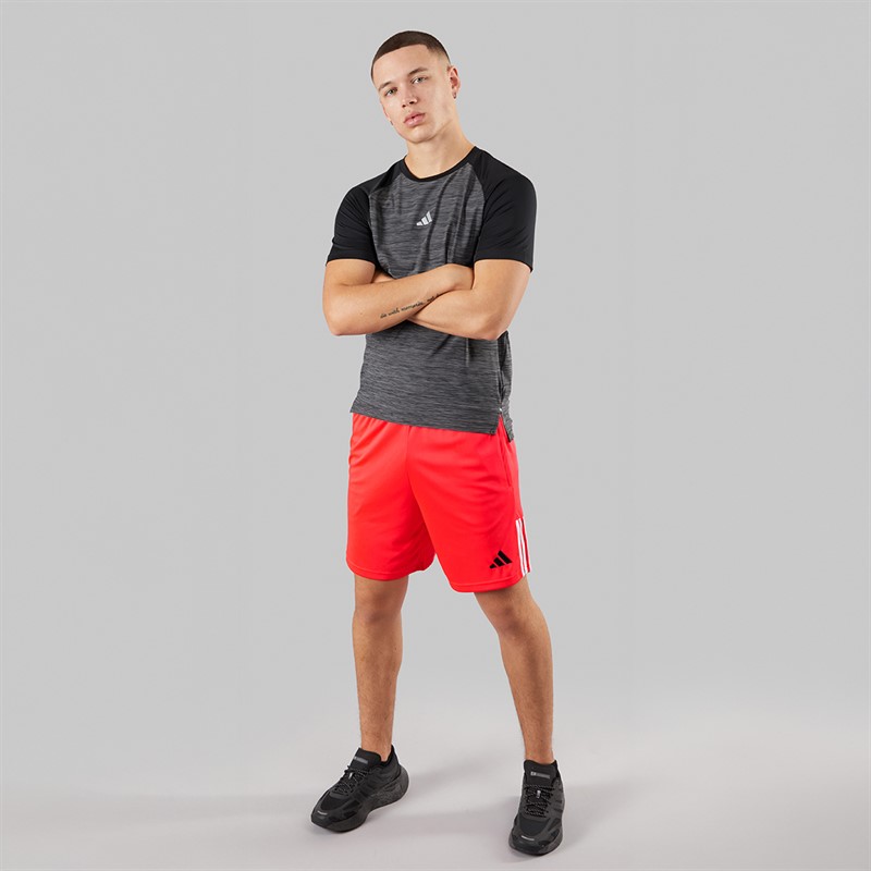 adidas Mens Sereno Aeroready 3-Stripes Shorts Lucid Red/Black/White