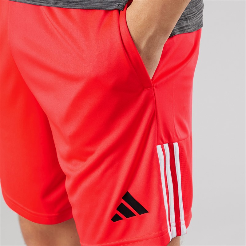 adidas Mens Sereno Aeroready 3-Stripes Shorts Lucid Red/Black/White