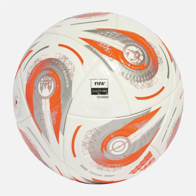 adidas Dame Euro 25 Finale Pro Officiel Kamp Fodbold (FIFA Kvalitet Pro Certificeret) Hvid/Silver Metallic/Lucid Lemon