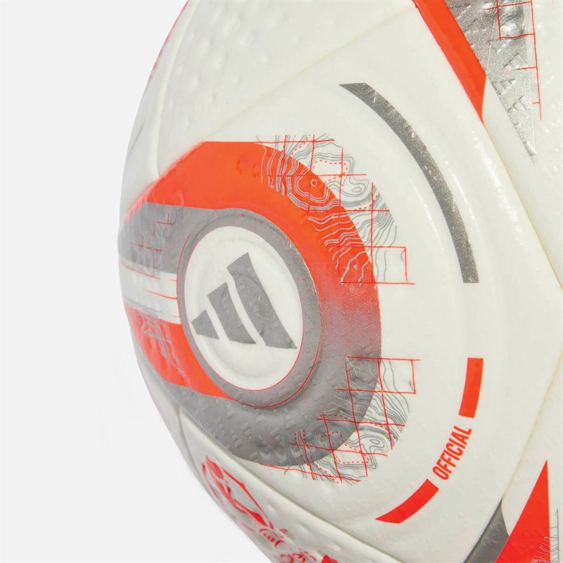 adidas Dame Euro 25 Finale Pro Officiel Kamp Fodbold (FIFA Kvalitet Pro Certificeret) Hvid/Silver Metallic/Lucid Lemon