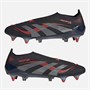 adidas Herren Predator Elite LL Schnürlose Stealth Victory Pack SG Kunstrasen Fußballschuhe Core Black/Grey Four/Lucid Red