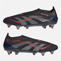 adidas Herren Predator Elite LL Schnürlose Stealth Victory Pack SG Kunstrasen Fußballschuhe Core Black/Grey Four/Lucid Red