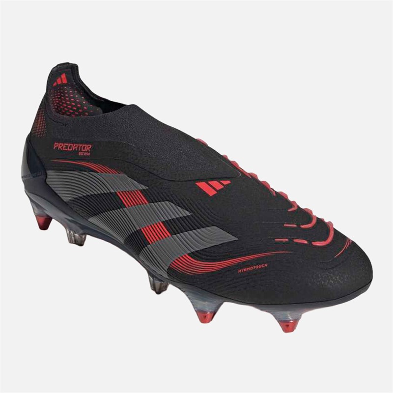 adidas Herren Predator Elite LL Schnürlose Stealth Victory Pack SG Kunstrasen Fußballschuhe Core Black/Grey Four/Lucid Red