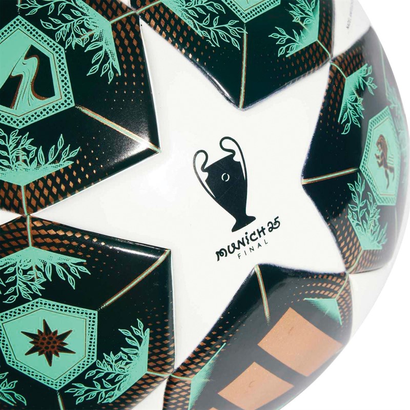 adidas Junior UEFA Champions League 24/25 League J350 350g Training Football White/Shadow Green/Solar Slime