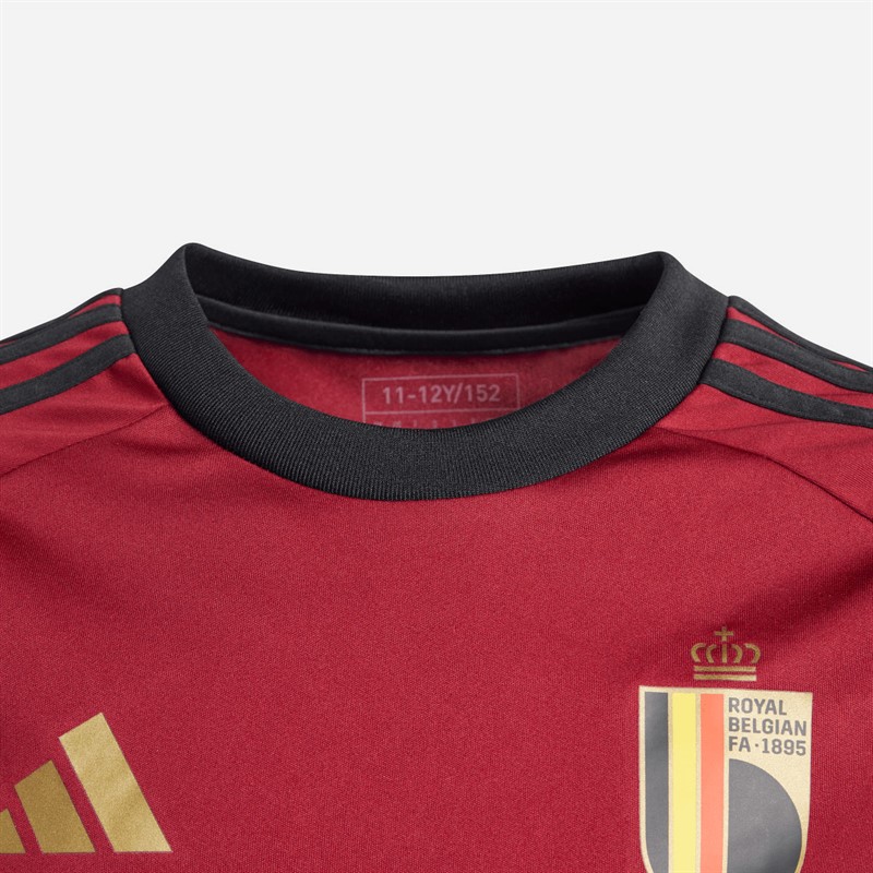 adidas Junior Boys RBFA Belgium 24/25 Home Fan Jersey Team Coll Burgundy 2