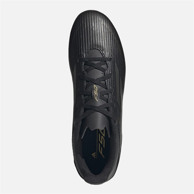 adidas Mens F50 Club FXG Flexible Ground Football Boots Core Black/Iron Metallic/Gold Metallic