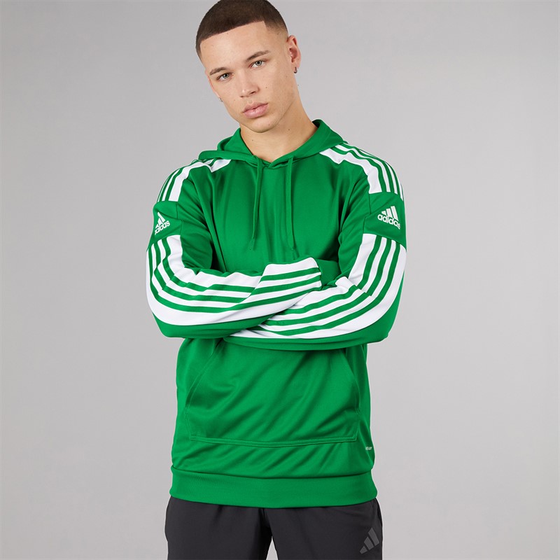 adidas Mens Squadra 21 Hoodie Team Green/White