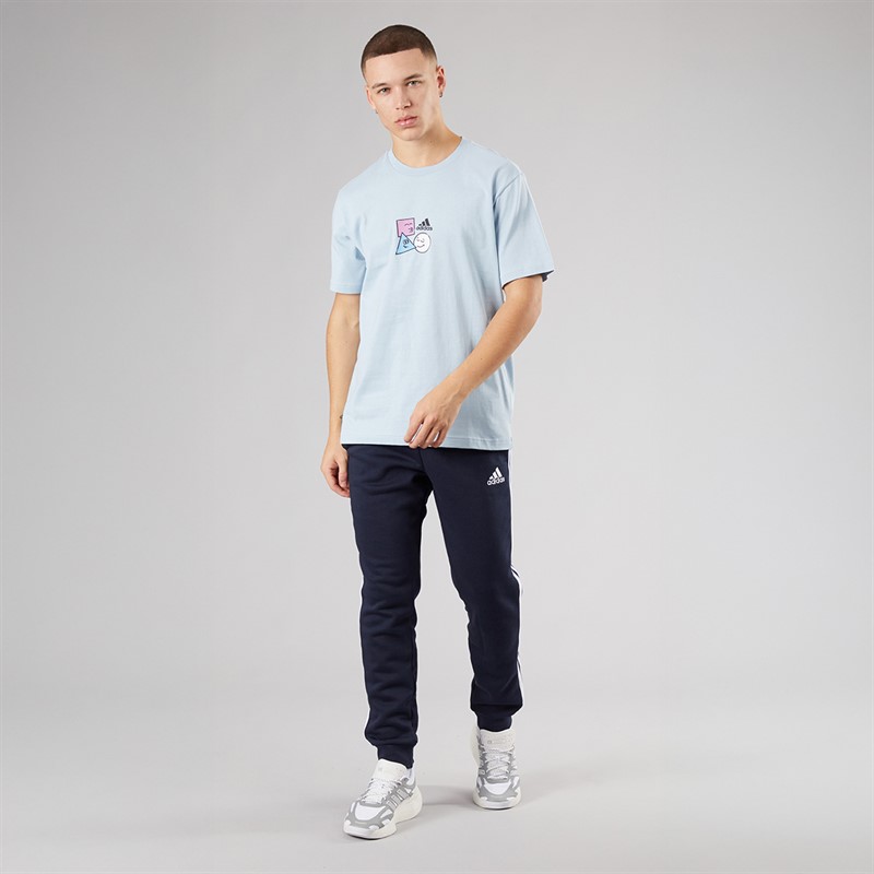 adidas Mens Essentials 3-Stripes Tapered Cuff Joggers Legend Ink/White