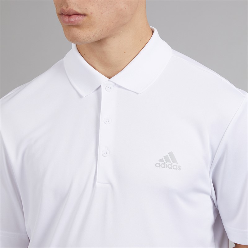 adidas Mens Golf Performance Polo Shirt Left Chest White