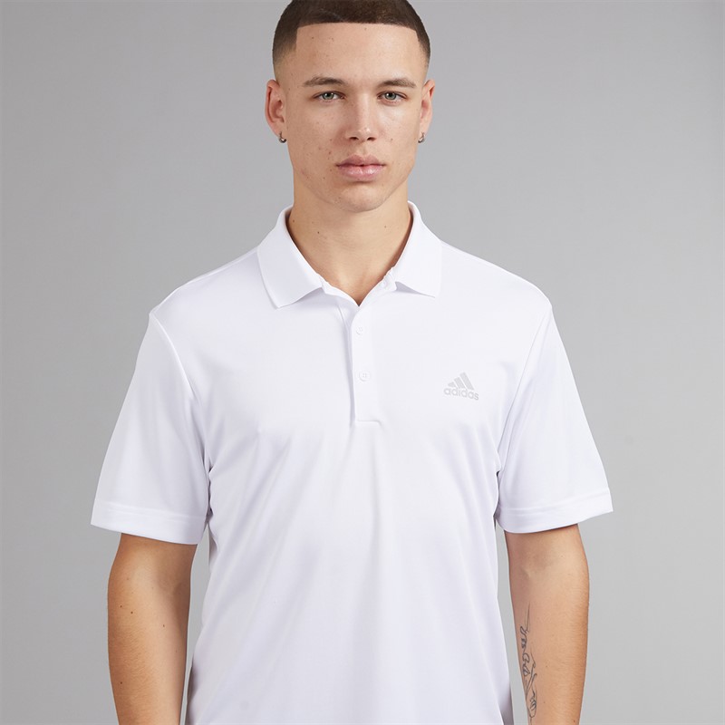 adidas Mens Golf Performance Polo Shirt Left Chest White