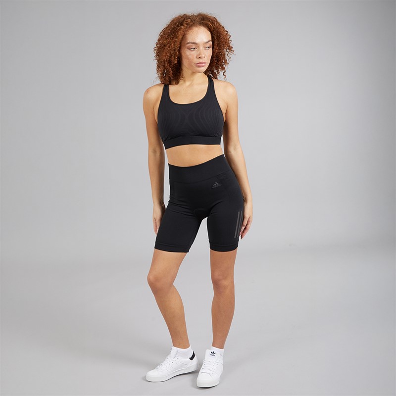 adidas Womens The Indoor Primeknit Cycling Shorts Black