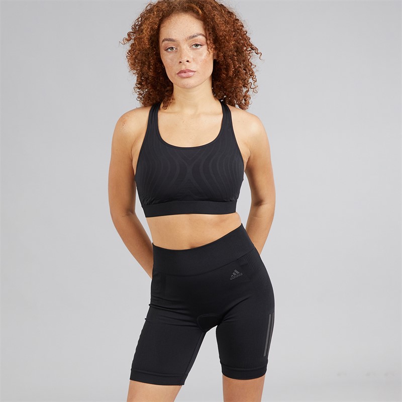 adidas Womens The Indoor Primeknit Cycling Shorts Black