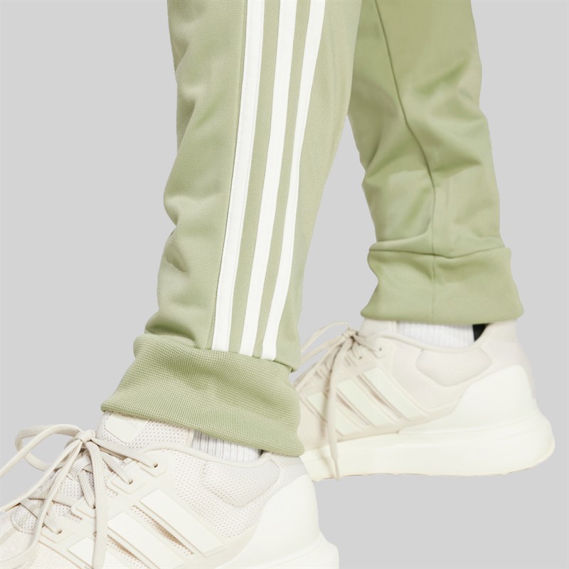 adidas Mens Plus Size 3-Striped Poly Tricot Tracksuit Tent Green/Off White