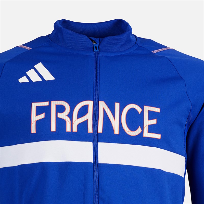 adidas Herren FFR Team Frankreich Trainingsjacke Semi Lucid Blue