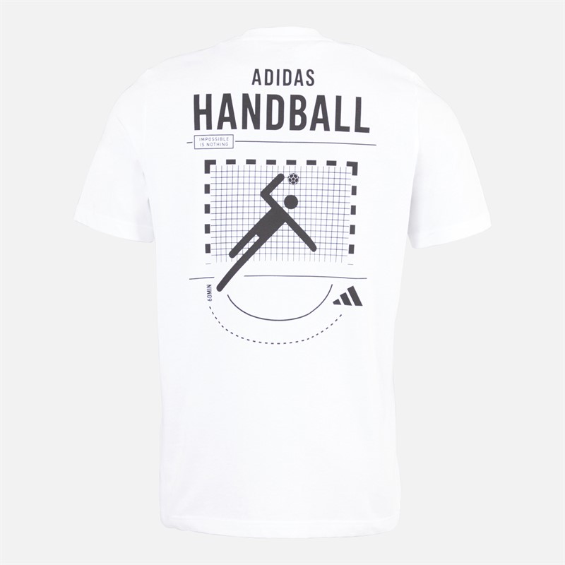 adidas Herren Handball Grafik T Shirt Weiß