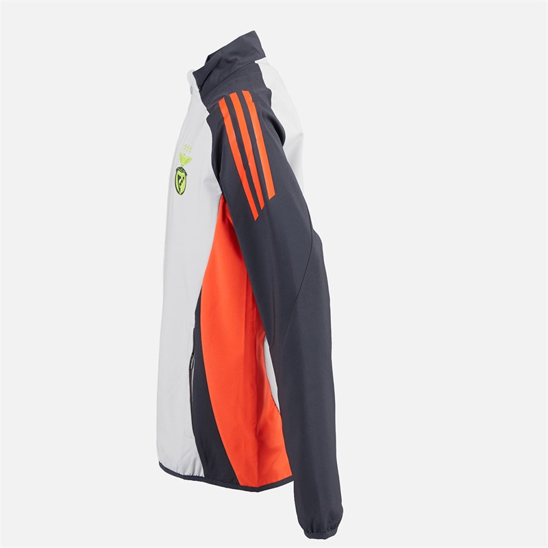 adidas Junior Junge SLB Benfica Präsentationsjacke Hell Unifarben Grau/Semi Solar Orange Lgh Solid Grey/Semi Solar Orange