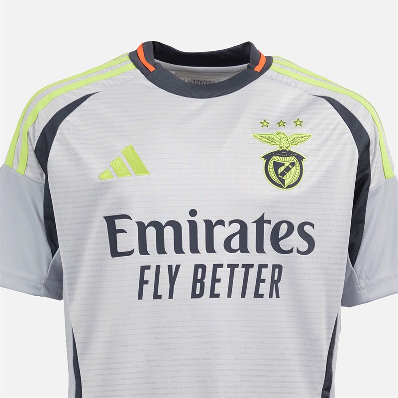 adidas Junior Drenge SLB Benfica 24/25 tredje trøje Light Solid Grey