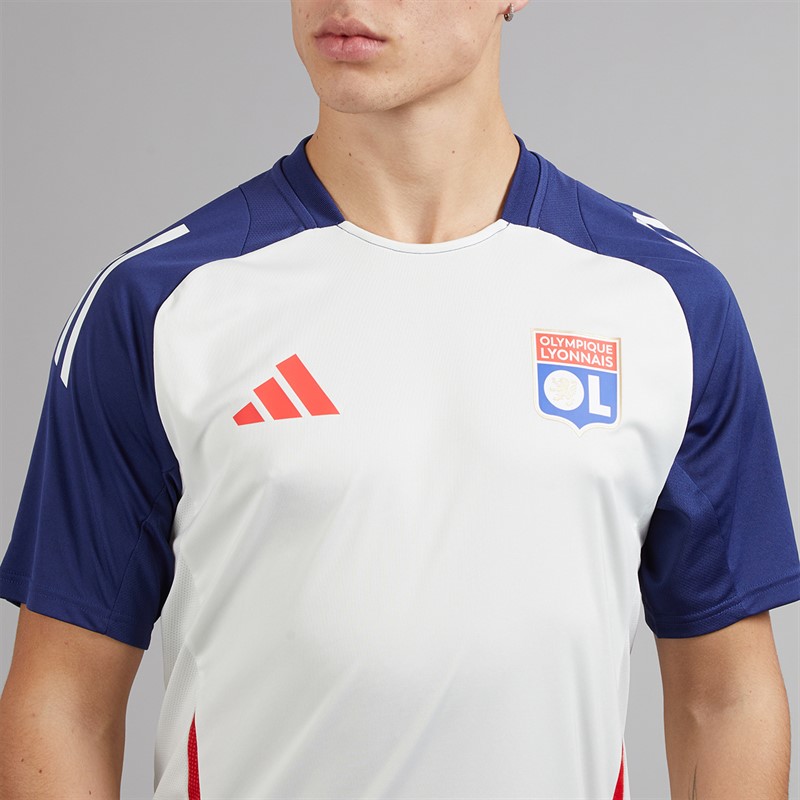 adidas Herren OL Olympique Lyon Trainings Trikot White Tint/Midnight Indigo/Bright Red