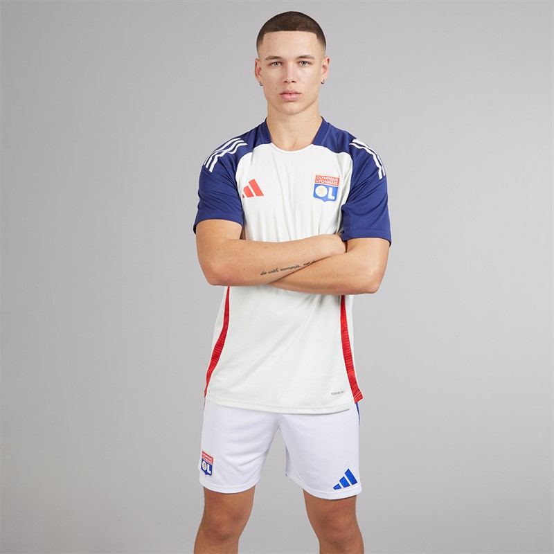 adidas Herren OL Olympique Lyon Trainings Trikot White Tint/Midnight Indigo/Bright Red