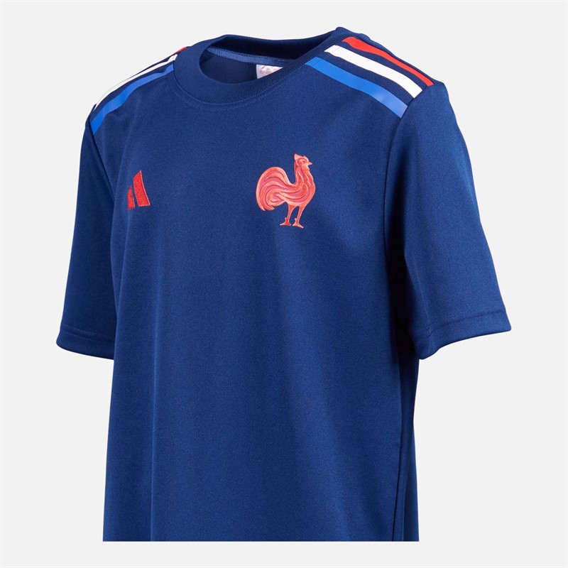 adidas Junior Junge FFC Frankreich Rugby Heim Trikot Dark Blue