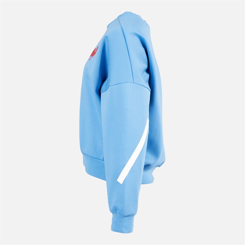 adidas Damen FFR Frankreich Rugby Z.N.E. Reise Sweatshirt Focus Blue