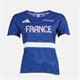 adidas Damen FFR Team Frankreich Lauf T Shirt Semi Lucid Blue