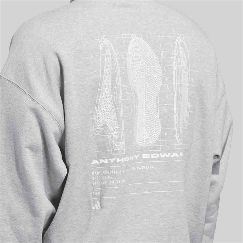 adidas Ant Edwards Graphic Hoodie dla niego kolor Medium Grey Heather