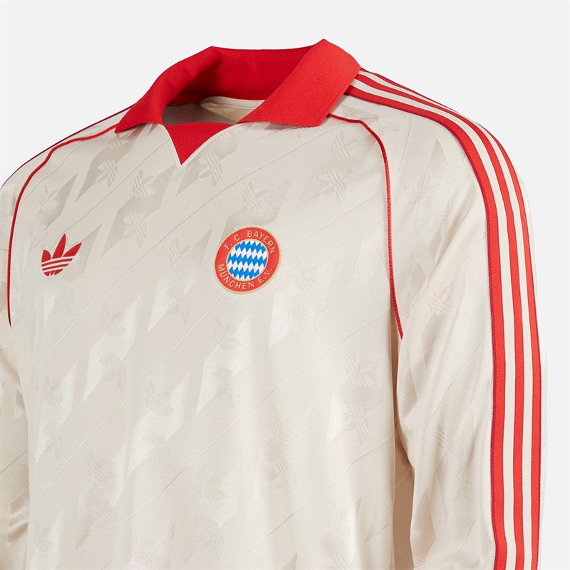 adidas Herre FCB FC Bayern München Langærmet Retro Trøje Linen
