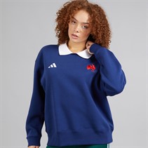 adidas Sweat z długim rękawem FFC France Rugby dla niej kolor Dark Blue/Biały