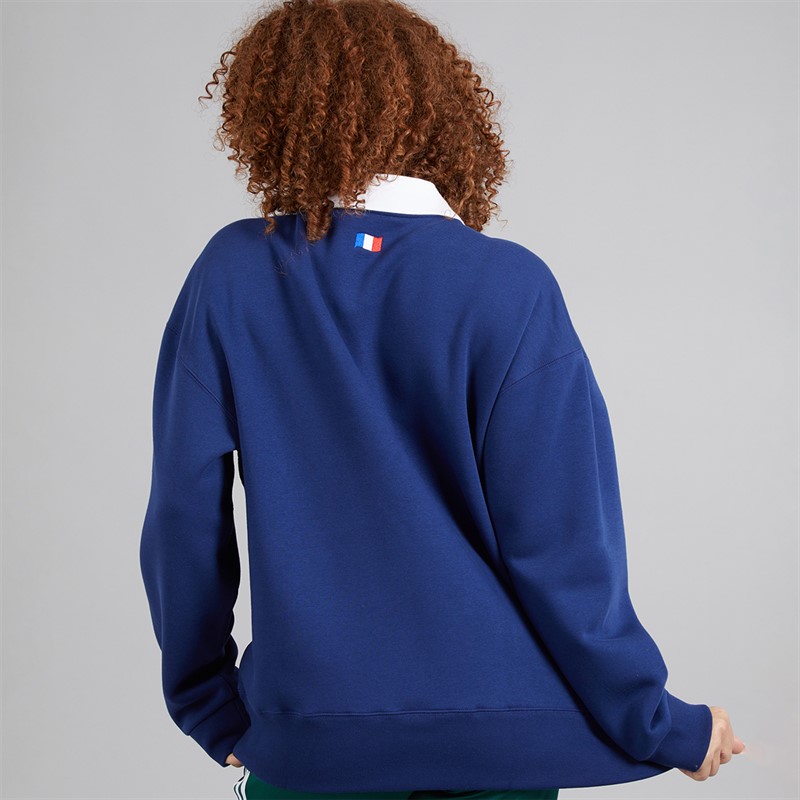 adidas Sweat z długim rękawem FFC France Rugby dla niej kolor Dark Blue/Biały