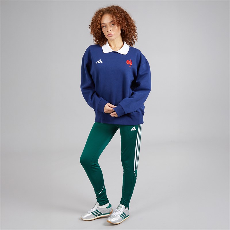 adidas Sweat z długim rękawem FFC France Rugby dla niej kolor Dark Blue/Biały